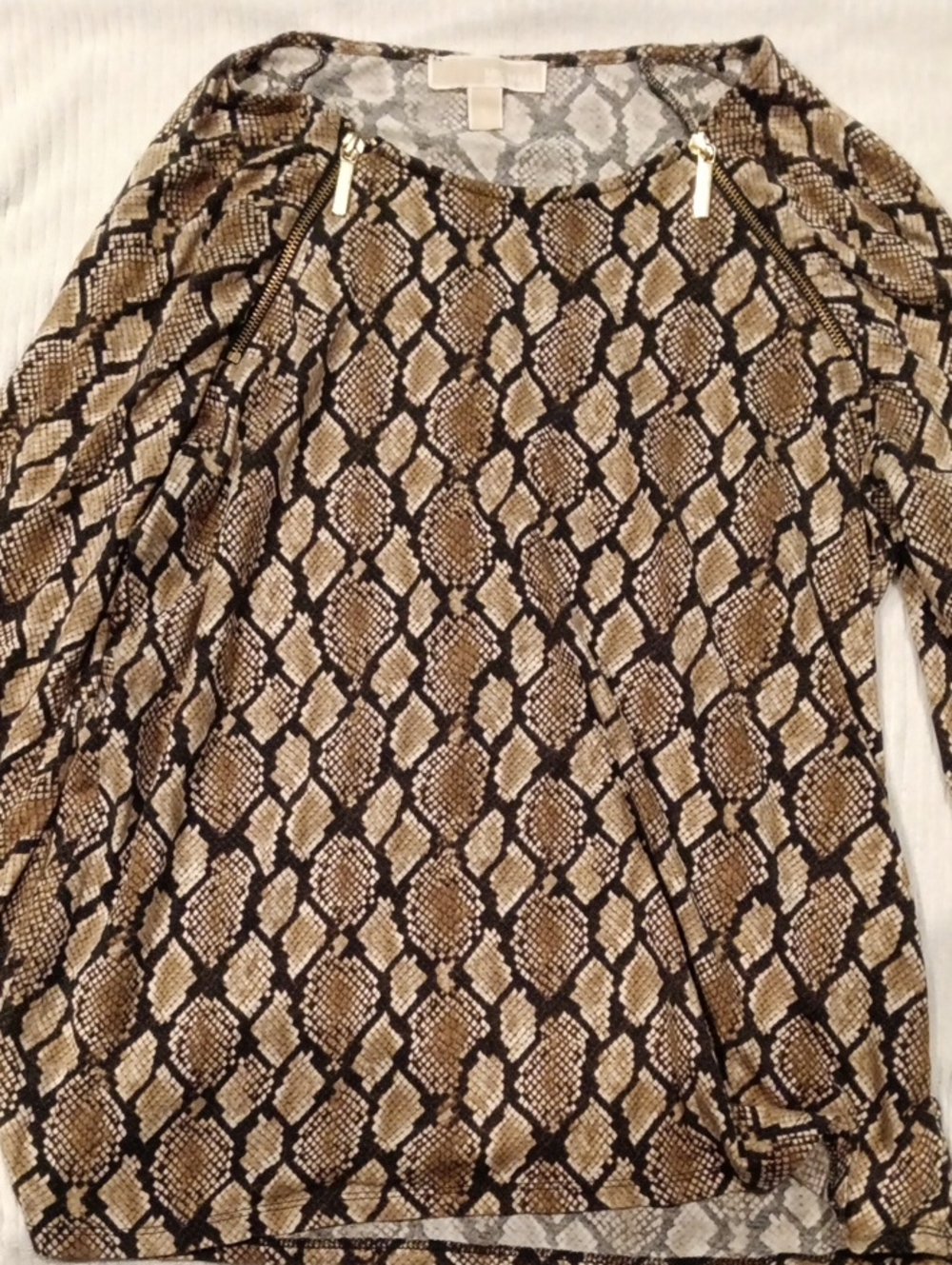 Michael Kors Brown and Black Snake Print Top
